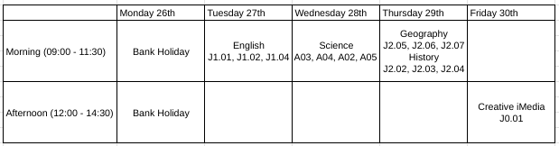May half term revision schedule